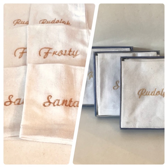 12 pc Cotton Christmas Holiday Cloth Cocktail Napkins by Harman - Picture 2 of 10